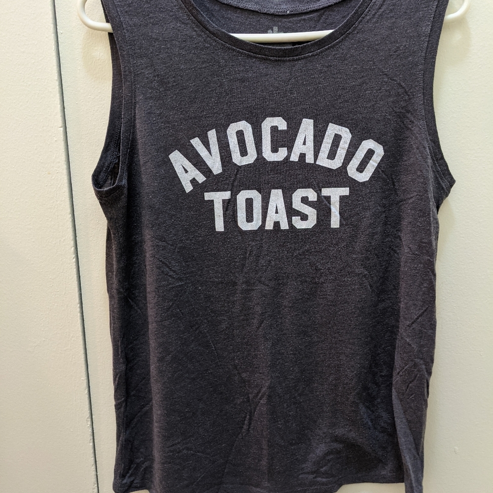Grey tank top, vintage worn